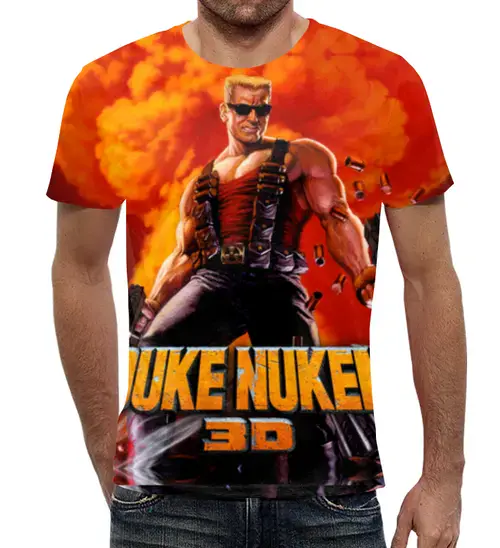 Заказать мужскую футболку в Москве. Футболка с полной запечаткой (мужская) DUKE NUKEM от robus - готовые дизайны и нанесение принтов.