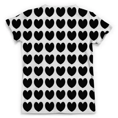 Заказать мужскую футболку в Москве. Футболка с полной запечаткой (мужская) Черные сердечки от THE_NISE  - готовые дизайны и нанесение принтов.