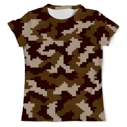 Заказать мужскую футболку в Москве. Футболка с полной запечаткой (мужская) Brown Pixel от THE_NISE  - готовые дизайны и нанесение принтов.