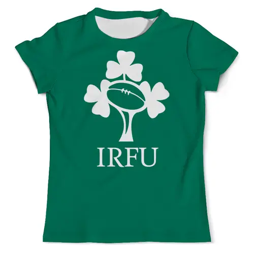 Заказать мужскую футболку в Москве. Футболка с полной запечаткой (мужская) Ирландия регби от rugby - готовые дизайны и нанесение принтов.