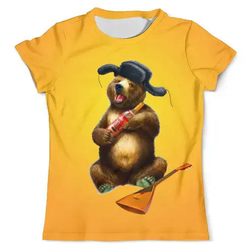 Заказать мужскую футболку в Москве. Футболка с полной запечаткой (мужская) Русский медведь от T-shirt print  - готовые дизайны и нанесение принтов.
