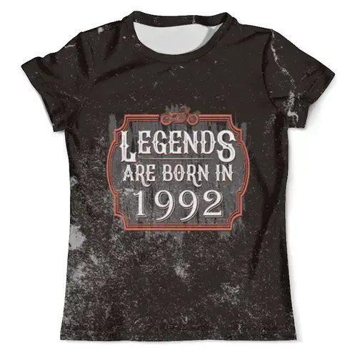 Заказать мужскую футболку в Москве. Футболка с полной запечаткой (мужская) Legends Are Born In 1992 от tutik_mutik@mail.ru - готовые дизайны и нанесение принтов.