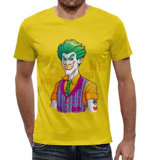 Заказать мужскую футболку в Москве. Футболка с полной запечаткой (мужская) Джокер от T-shirt print  - готовые дизайны и нанесение принтов.
