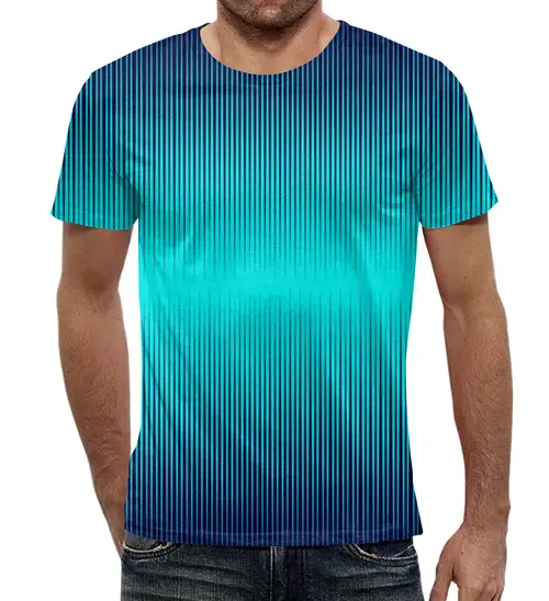 Заказать мужскую футболку в Москве. Футболка с полной запечаткой (мужская) Синие полосы от THE_NISE  - готовые дизайны и нанесение принтов.