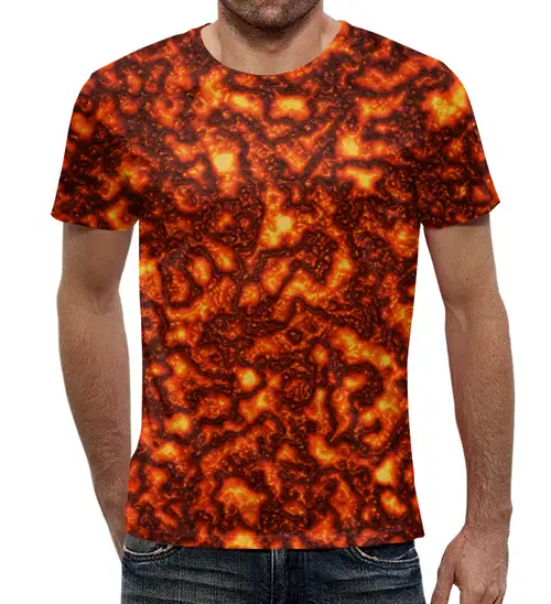 Заказать мужскую футболку в Москве. Футболка с полной запечаткой (мужская) Огненная лава от Sijey123Design - готовые дизайны и нанесение принтов.