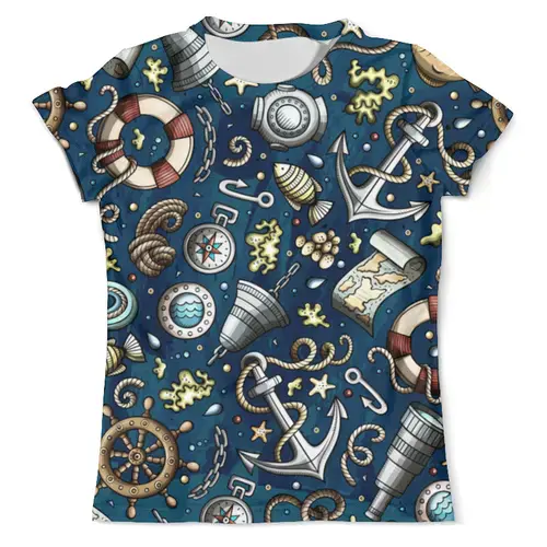Заказать мужскую футболку в Москве. Футболка с полной запечаткой (мужская) Моряк от THE_NISE  - готовые дизайны и нанесение принтов.