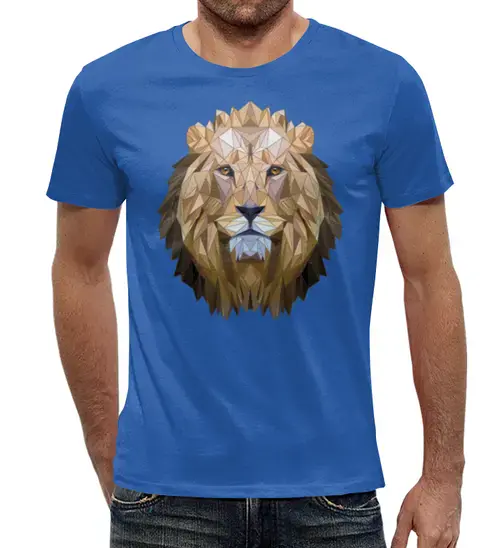 Заказать мужскую футболку в Москве. Футболка с полной запечаткой (мужская) Лев   от T-shirt print  - готовые дизайны и нанесение принтов.