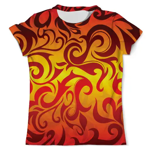 Заказать мужскую футболку в Москве. Футболка с полной запечаткой (мужская) Пламя  от Niq=D - готовые дизайны и нанесение принтов.