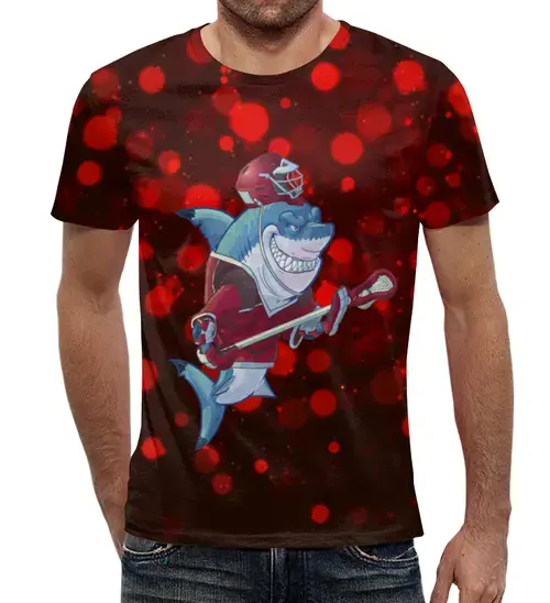 Заказать мужскую футболку в Москве. Футболка с полной запечаткой (мужская) Акула от THE_NISE  - готовые дизайны и нанесение принтов.