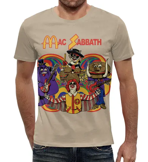 Заказать мужскую футболку в Москве. Футболка с полной запечаткой (мужская) Mac Sabbath/Black Sabbath от Leichenwagen - готовые дизайны и нанесение принтов.