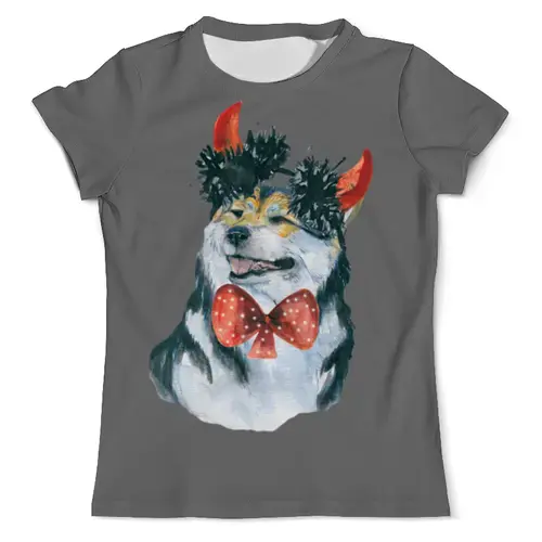 Заказать мужскую футболку в Москве. Футболка с полной запечаткой (мужская) Моя любимая собака от juliafast77 - готовые дизайны и нанесение принтов.