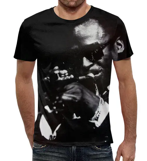 Заказать мужскую футболку в Москве. Футболка с полной запечаткой (мужская) Miles Davis от Vladec11 - готовые дизайны и нанесение принтов.