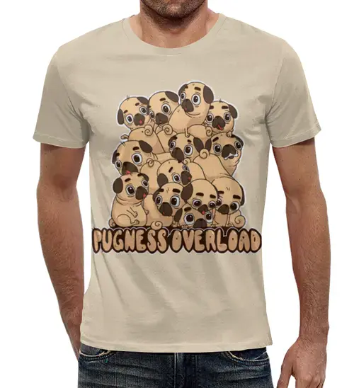 Заказать мужскую футболку в Москве. Футболка с полной запечаткой (мужская) Милые собачки от T-shirt print  - готовые дизайны и нанесение принтов.