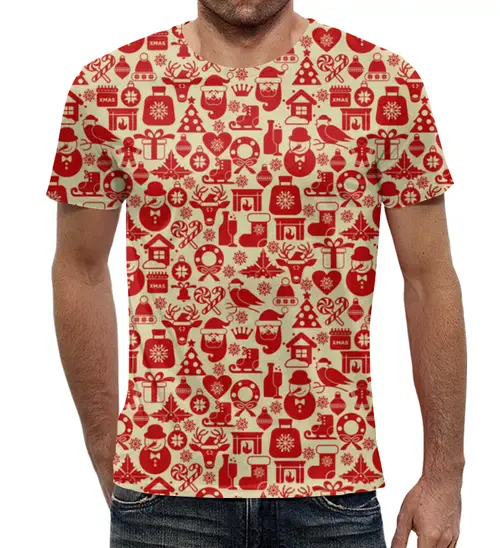 Заказать мужскую футболку в Москве. Футболка с полной запечаткой (мужская) Праздник от THE_NISE  - готовые дизайны и нанесение принтов.