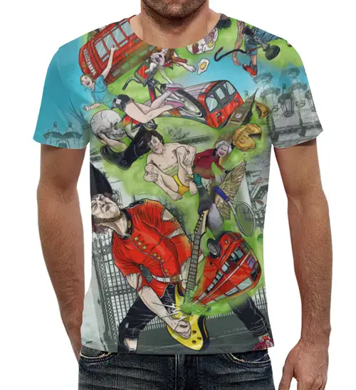 Заказать мужскую футболку в Москве. Футболка с полной запечаткой (мужская) Лондон от T-shirt print  - готовые дизайны и нанесение принтов.