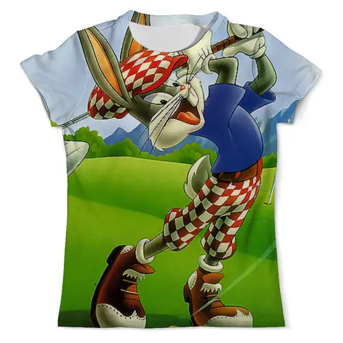 Заказать мужскую футболку в Москве. Футболка с полной запечаткой (мужская) Кролик гольфист от ПРИНТЫ ПЕЧАТЬ  - готовые дизайны и нанесение принтов.