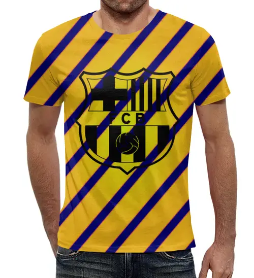 Заказать мужскую футболку в Москве. Футболка с полной запечаткой (мужская) Барселона от THE_NISE  - готовые дизайны и нанесение принтов.