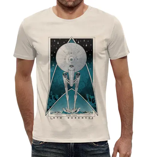 Заказать мужскую футболку в Москве. Футболка с полной запечаткой (мужская) Star Trek от cherdantcev - готовые дизайны и нанесение принтов.