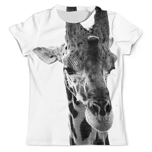 Заказать мужскую футболку в Москве. Футболка с полной запечаткой (мужская) Скромный жираф от Julia Sundukova - готовые дизайны и нанесение принтов.
