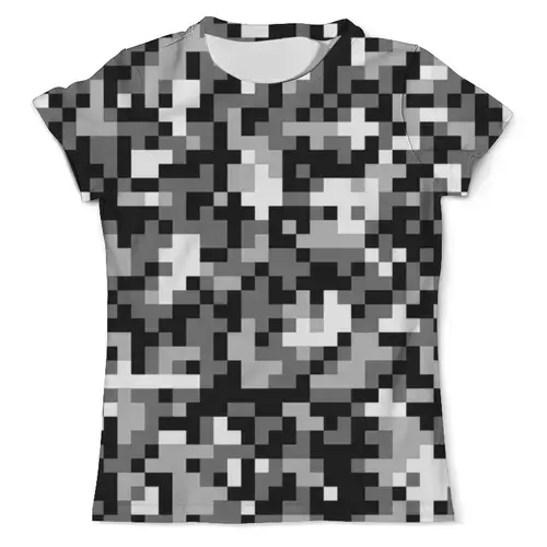 Заказать мужскую футболку в Москве. Футболка с полной запечаткой (мужская) Pixel Gray от THE_NISE  - готовые дизайны и нанесение принтов.