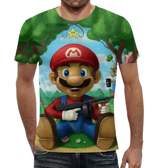 Заказать мужскую футболку в Москве. Футболка с полной запечаткой (мужская) Bonus Round (Super Mario) от balden - готовые дизайны и нанесение принтов.