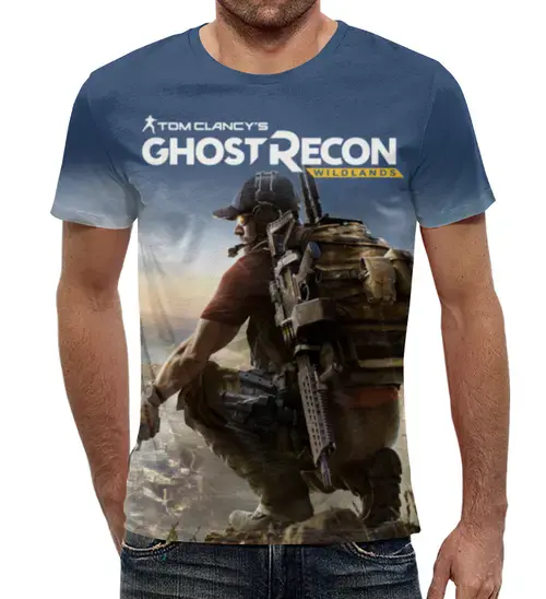 Заказать мужскую футболку в Москве. Футболка с полной запечаткой (мужская) Tom Clancys Ghost Recon Wildlands от geekbox - готовые дизайны и нанесение принтов.