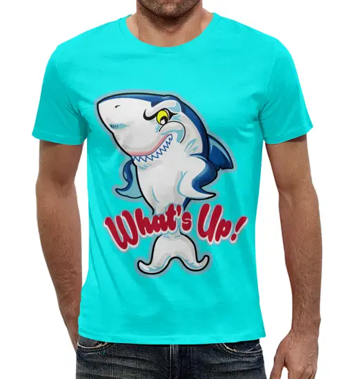 Заказать мужскую футболку в Москве. Футболка с полной запечаткой (мужская) акула от hideo_kojima - готовые дизайны и нанесение принтов.