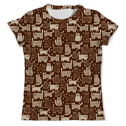Заказать мужскую футболку в Москве. Футболка с полной запечаткой (мужская) Cats Brown от THE_NISE  - готовые дизайны и нанесение принтов.