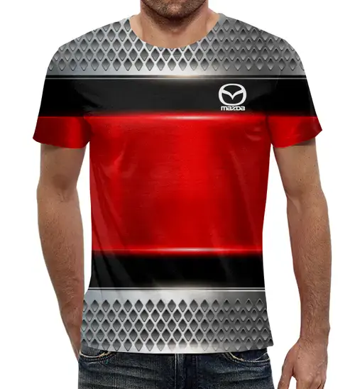 Заказать мужскую футболку в Москве. Футболка с полной запечаткой (мужская) Mazda от THE_NISE  - готовые дизайны и нанесение принтов.