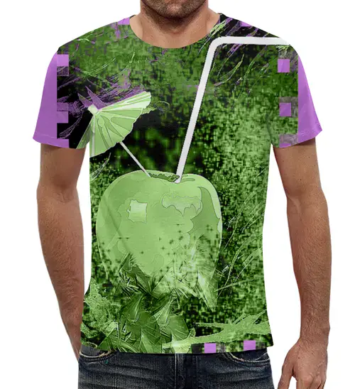 Заказать мужскую футболку в Москве. Футболка с полной запечаткой (мужская) Яблочный микс от Stil na yarkosti - готовые дизайны и нанесение принтов.