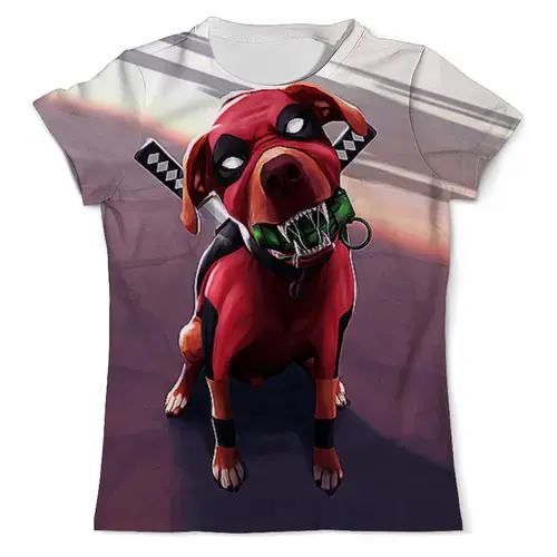 Заказать мужскую футболку в Москве. Футболка с полной запечаткой (мужская) Dogpool (2) от T-shirt print  - готовые дизайны и нанесение принтов.