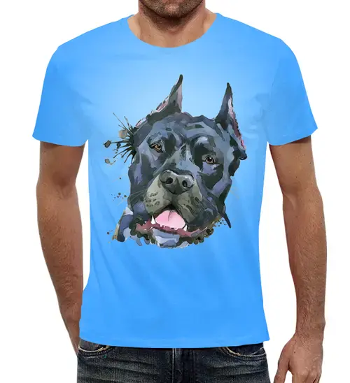 Заказать мужскую футболку в Москве. Футболка с полной запечаткой (мужская) Собакин от T-shirt print  - готовые дизайны и нанесение принтов.