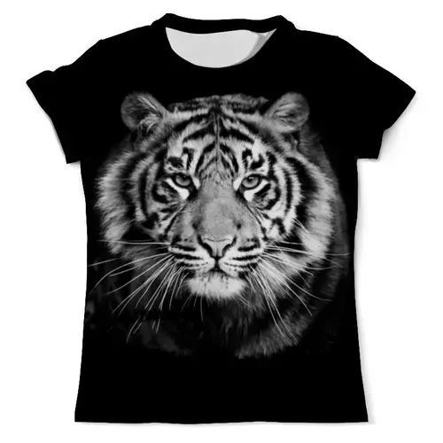 Заказать мужскую футболку в Москве. Футболка с полной запечаткой (мужская) Амурский тигр от Violet - готовые дизайны и нанесение принтов.