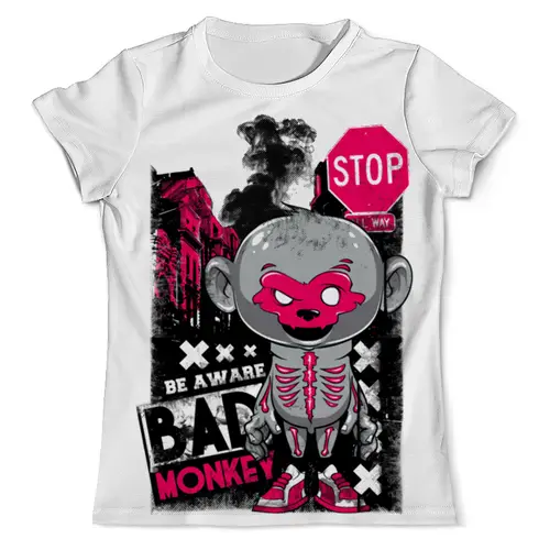 Заказать мужскую футболку в Москве. Футболка с полной запечаткой (мужская) Bad Monkey от denis01001 - готовые дизайны и нанесение принтов.