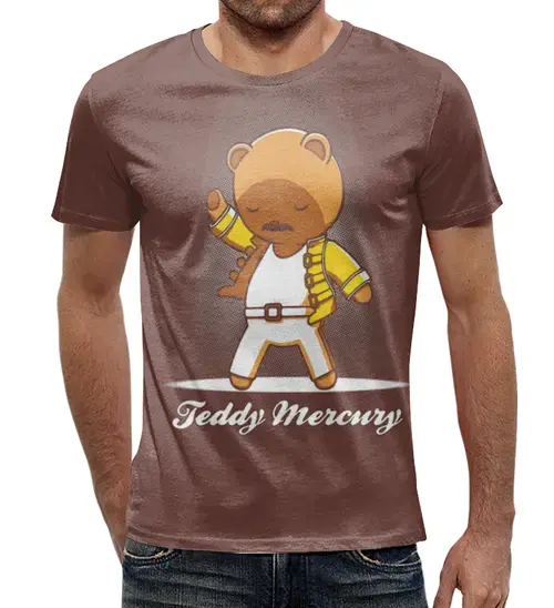 Заказать мужскую футболку в Москве. Футболка с полной запечаткой (мужская) Teddy Mercury  от T-shirt print  - готовые дизайны и нанесение принтов.