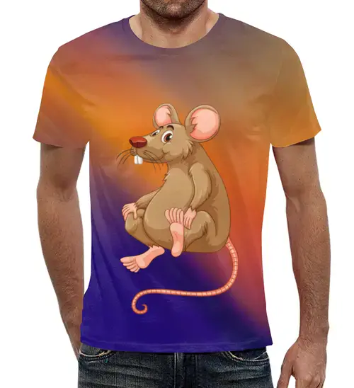 Заказать мужскую футболку в Москве. Футболка с полной запечаткой (мужская) Год крысы     от T-shirt print  - готовые дизайны и нанесение принтов.
