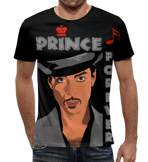 Заказать мужскую футболку в Москве. Футболка с полной запечаткой (мужская) Prince Forever от Pinky-Winky - готовые дизайны и нанесение принтов.
