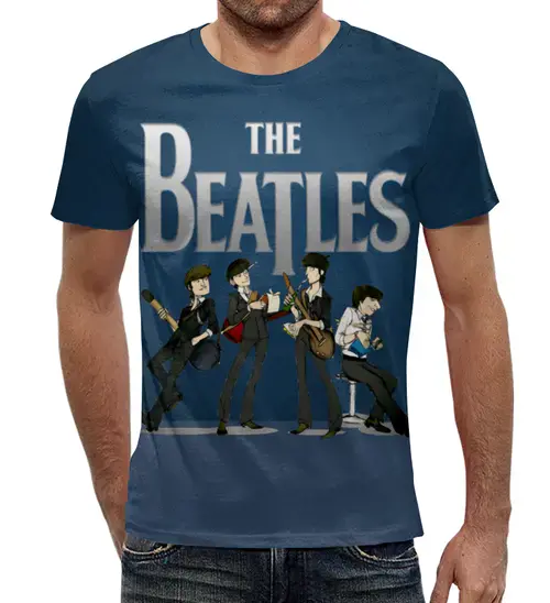 Заказать мужскую футболку в Москве. Футболка с полной запечаткой (мужская) The Beatles  от ПРИНТЫ ПЕЧАТЬ  - готовые дизайны и нанесение принтов.