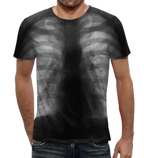 Заказать мужскую футболку в Москве. Футболка с полной запечаткой (мужская) Рентген  от CoolDesign - готовые дизайны и нанесение принтов.