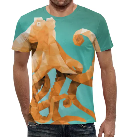 Заказать мужскую футболку в Москве. Футболка с полной запечаткой (мужская) Octopus от CoolDesign - готовые дизайны и нанесение принтов.