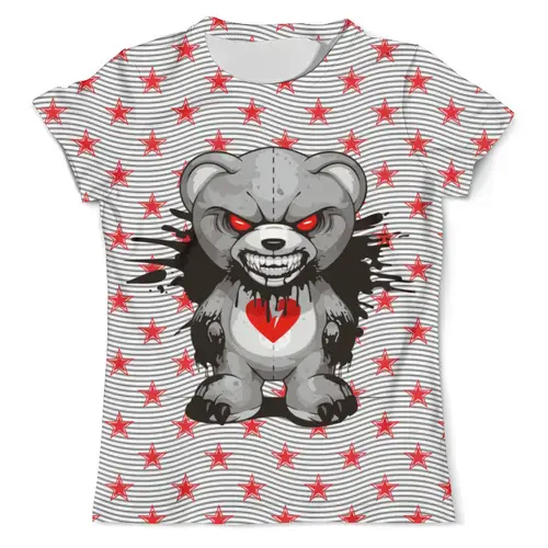 Заказать мужскую футболку в Москве. Футболка с полной запечаткой (мужская) Тедди зомбяшка  от T-shirt print  - готовые дизайны и нанесение принтов.