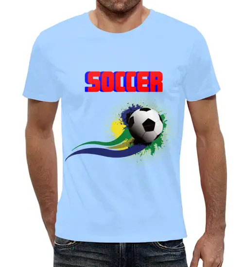 Заказать мужскую футболку в Москве. Футболка с полной запечаткой (мужская) Футбол    от T-shirt print  - готовые дизайны и нанесение принтов.