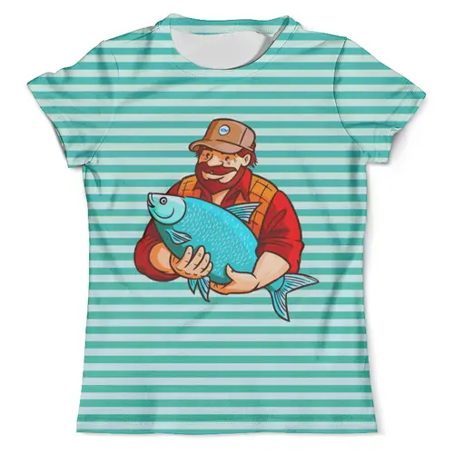 Заказать мужскую футболку в Москве. Футболка с полной запечаткой (мужская) Рыбалка   от T-shirt print  - готовые дизайны и нанесение принтов.