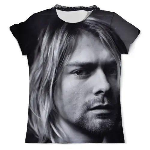 Заказать мужскую футболку в Москве. Футболка с полной запечаткой (мужская) Kurt Cobain от Jimmy Flash - готовые дизайны и нанесение принтов.