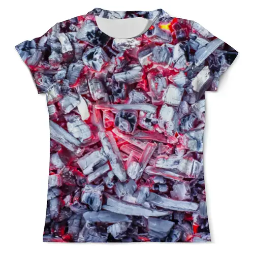 Заказать мужскую футболку в Москве. Футболка с полной запечаткой (мужская) Угли 3D от coolmag - готовые дизайны и нанесение принтов.