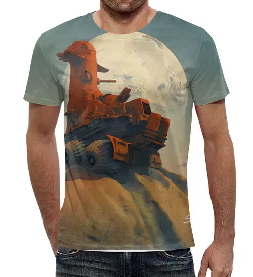 Заказать мужскую футболку в Москве. Футболка с полной запечаткой (мужская) The rover от sandster - готовые дизайны и нанесение принтов.