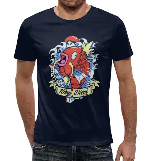 Заказать мужскую футболку в Москве. Футболка с полной запечаткой (мужская) Рыбка  от T-shirt print  - готовые дизайны и нанесение принтов.