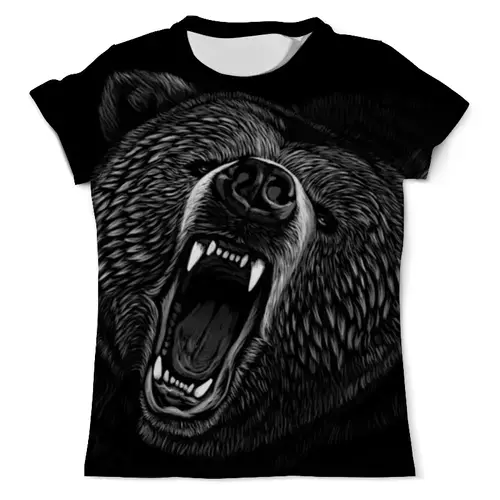 Заказать мужскую футболку в Москве. Футболка с полной запечаткой (мужская) Медведь от printik - готовые дизайны и нанесение принтов.