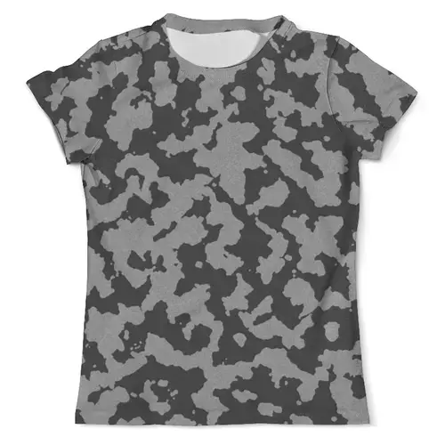 Заказать мужскую футболку в Москве. Футболка с полной запечаткой (мужская) Тёмно-Серый Камуфляж от armyshop - готовые дизайны и нанесение принтов.