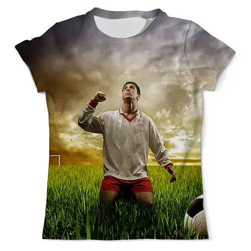 Заказать мужскую футболку в Москве. Футболка с полной запечаткой (мужская) Футболист (1) от T-shirt print  - готовые дизайны и нанесение принтов.